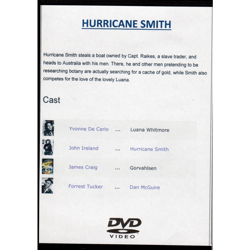 HURRICANE SMITH - FORREST TUCKER/JOHN IRELAND/YVONNE DE CARLO -  ALL REGION DVD