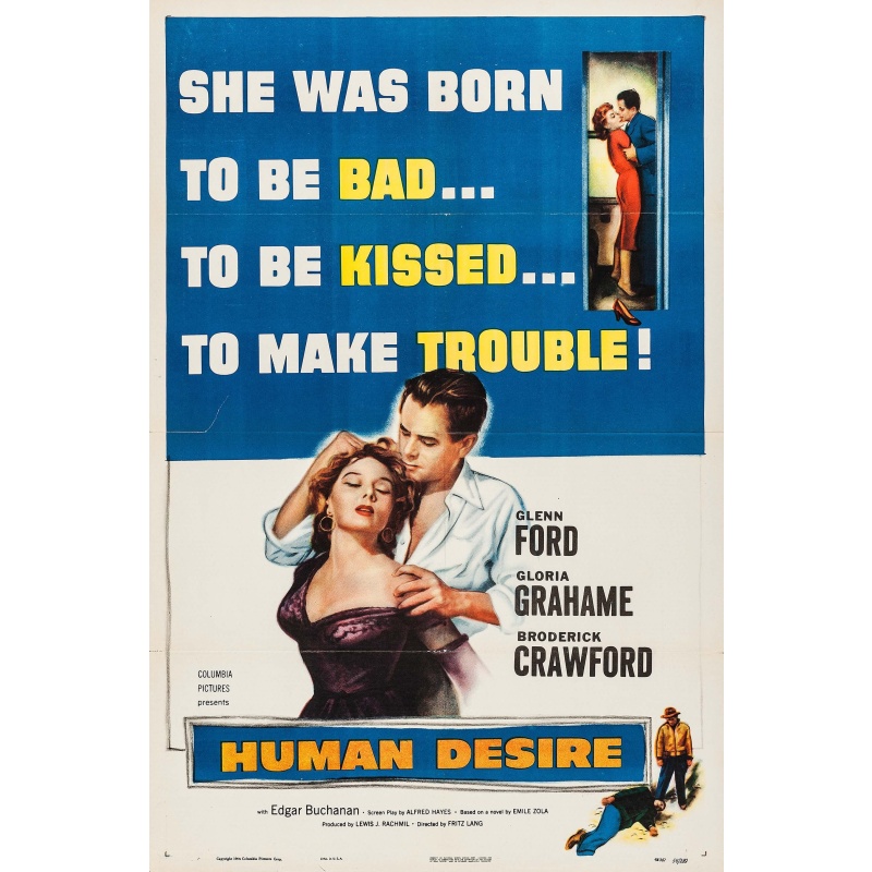 Human Desire (1954) Glenn Ford, Gloria Grahame, Broderick Crawford Film Noir
