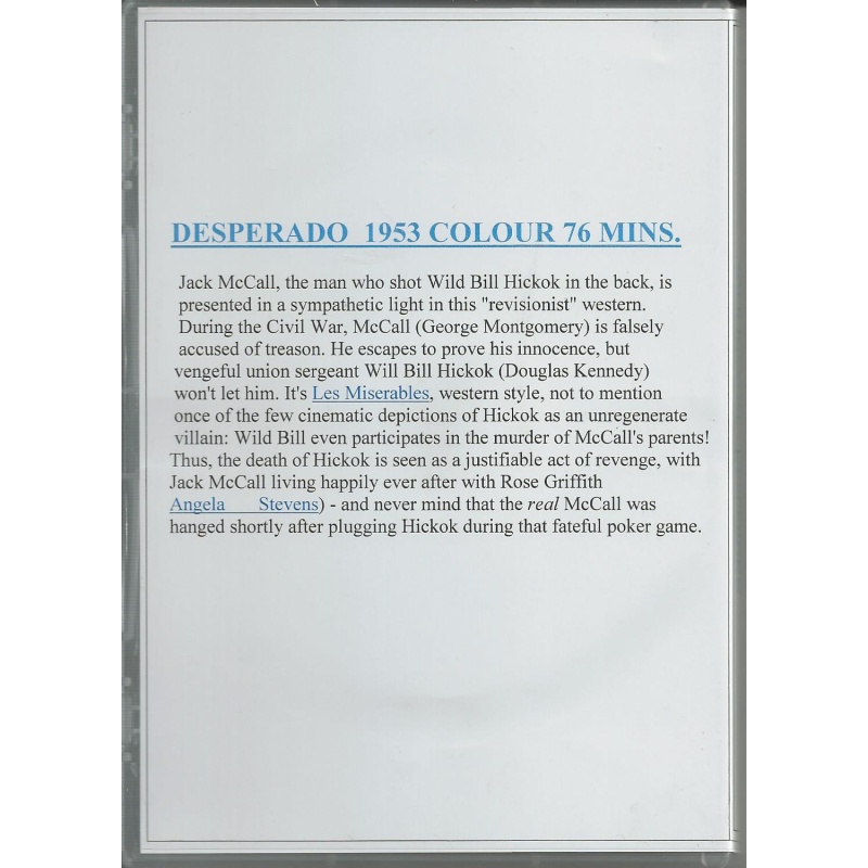JACK MCCALL DESPERADO - GEORGE MONTGOMERY ALL REGION DVD