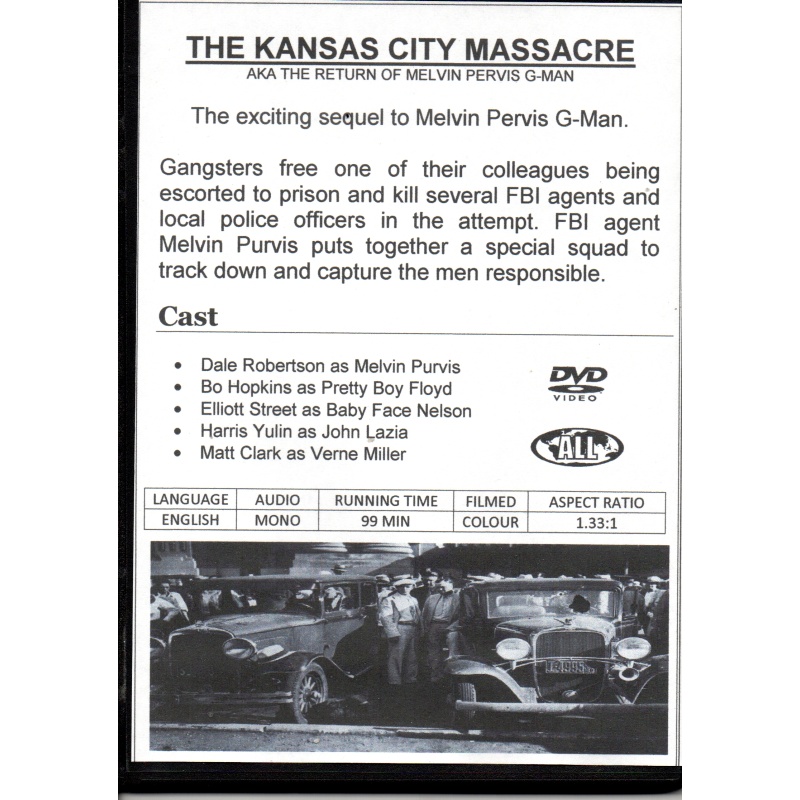 KANSAS CITY MASSACRE - DALE ROBERTSON ALL REGION DVD