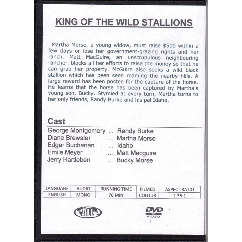 KING OF THE WILD STALLIONS - GEORGE MONTGOMERY ALL REGION DVD