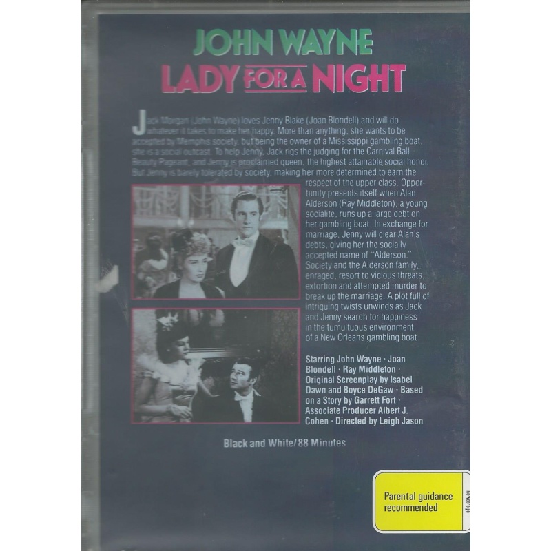 LADY FOR A NIGHT - JOHN WAYNE   ALL REGION DVD