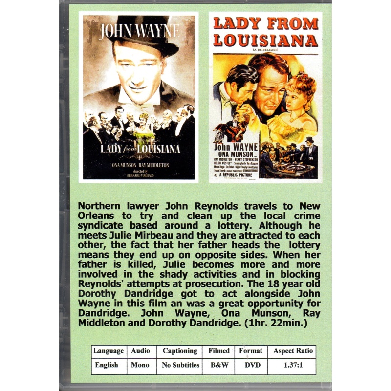 LADY FROM LOUISIANA - JOHN WAYNE   ALL REGION DVD
