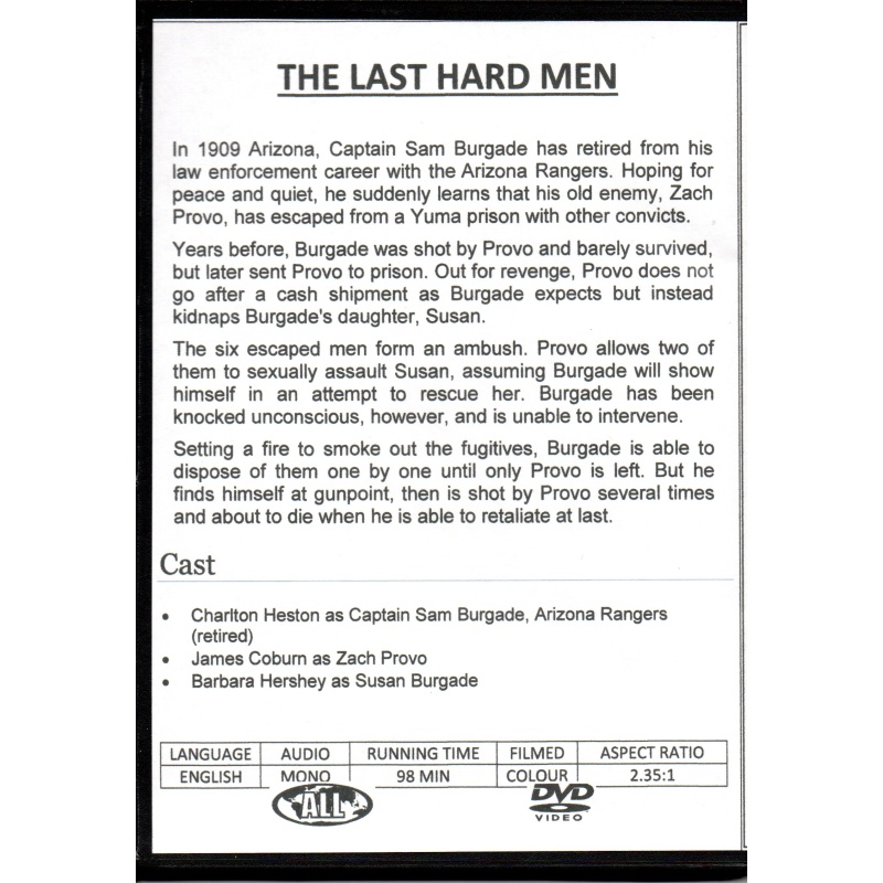 LAST HARD MAN - CHARLTON HESTON & JAMES COBURN  ALL REGION DVD