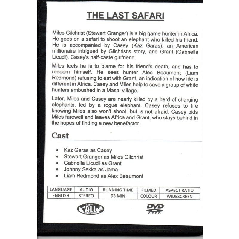 LAST SAFARI - STEWART GRANGER ALL REGION DVD