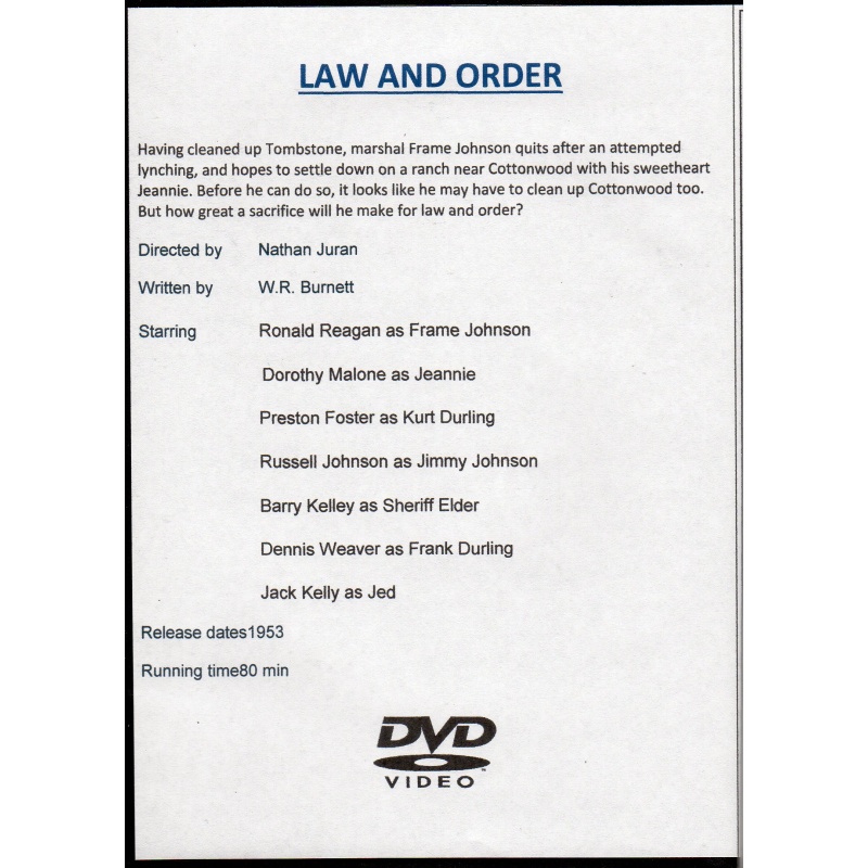 LAW AND ORDER - RONALD REGAN  ALL REGION DVD