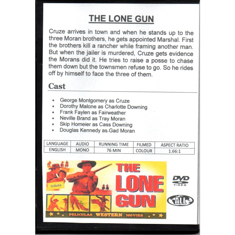 LONE GUN - GEORGE MONTGOMERY & DOROTHY MALONE  ALL REGION DVD