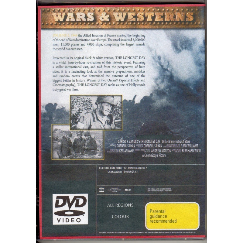 LONGEST DAY IN COLOUR - JOHN WAYNE  ALL REGION DVD