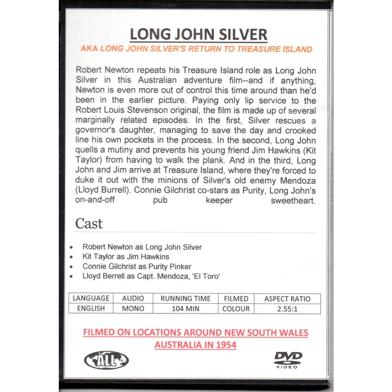 LONG JOHN SILVER - ROBERT NEWTON  ALL REGION DVD