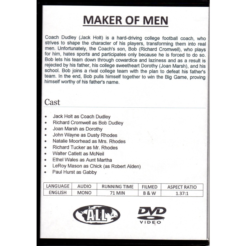 MAKER OF MEN  -  JOHN WAYNE   ALL REGION DVD