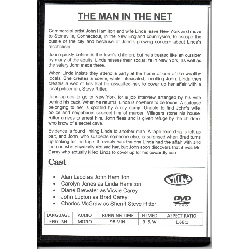 MAN IN THE NET,THE  - ALAN LADD & CAROLYN JOHNS REGION ALL DVD