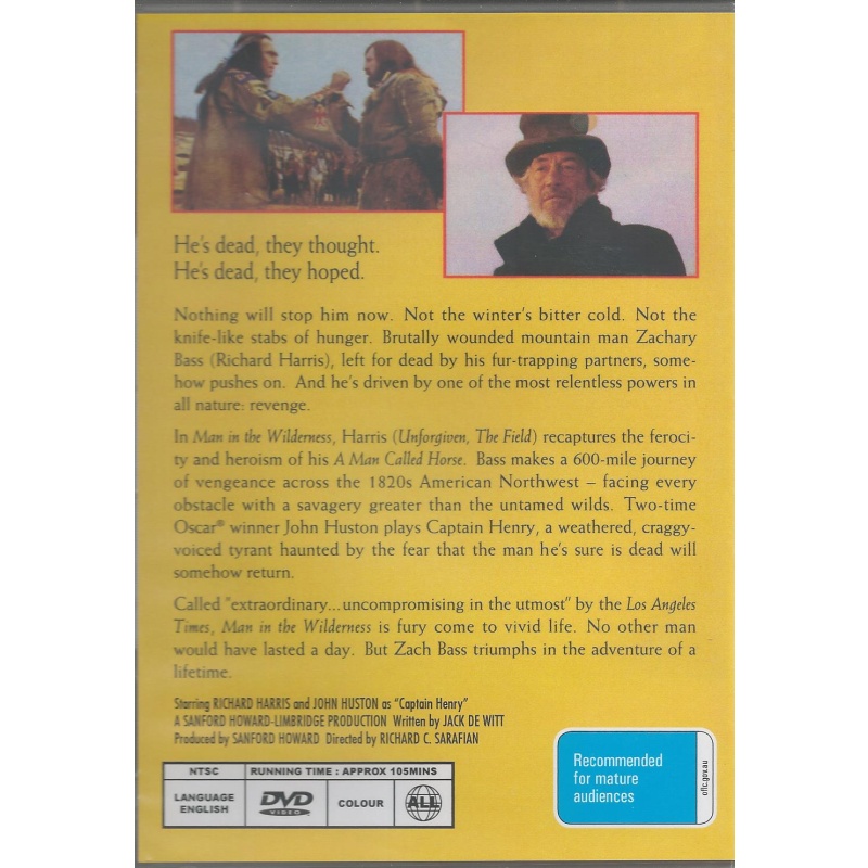MAN IN THE WILDERNESS - RICHARD HARRIS  ALL REGION DVD