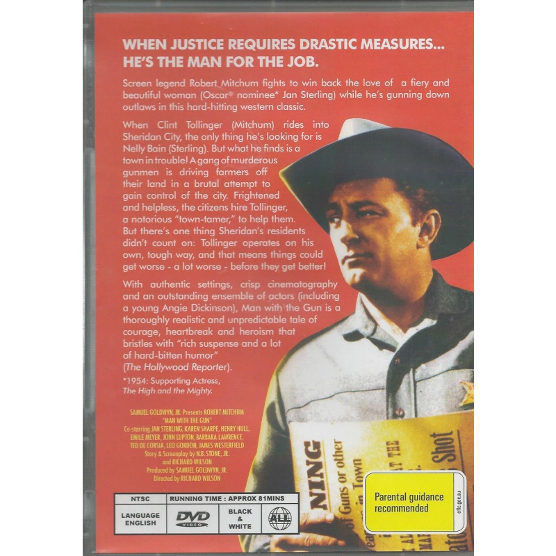 MAN WITH A GUN - ROBERT MITCHUM  ALL REGION DVD
