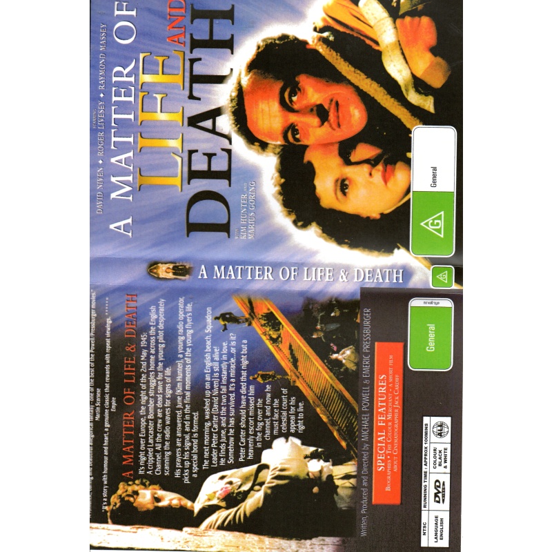 A MATTER OF LIFE OR DEATH - DAVID NIVEN ALL REGION DVD