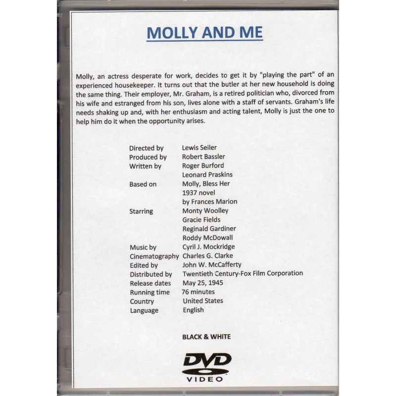 MOLLY AND ME - GRACIE FIELDS  ALL  REGION DVD