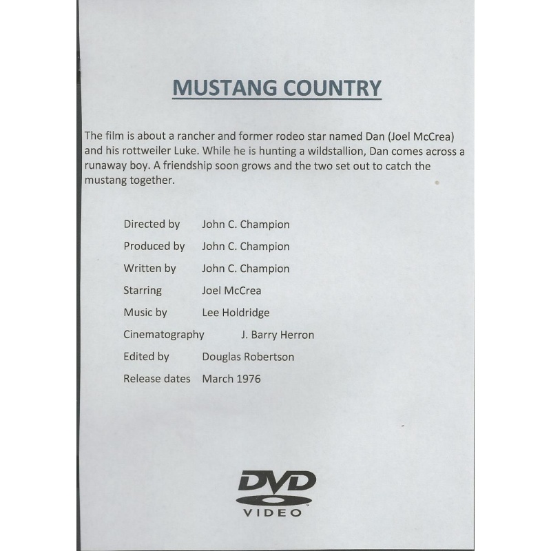 MUSTANG COUNTRY - JOEL MACRAE ALL REGION DVD