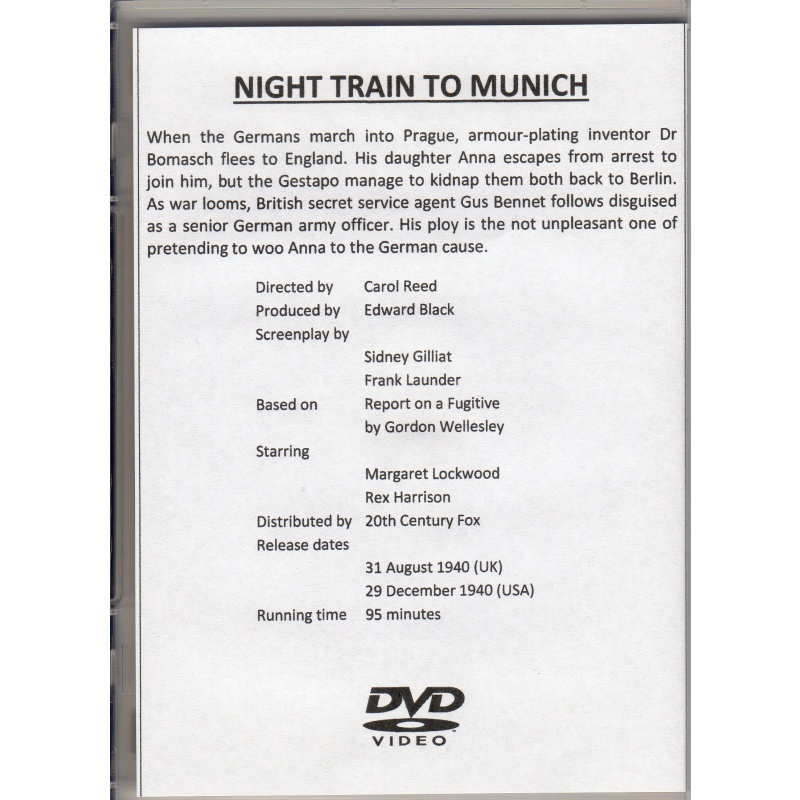 NIGHT TRAIN TO MUNICH - REX HARRISON ALL REGION DVD