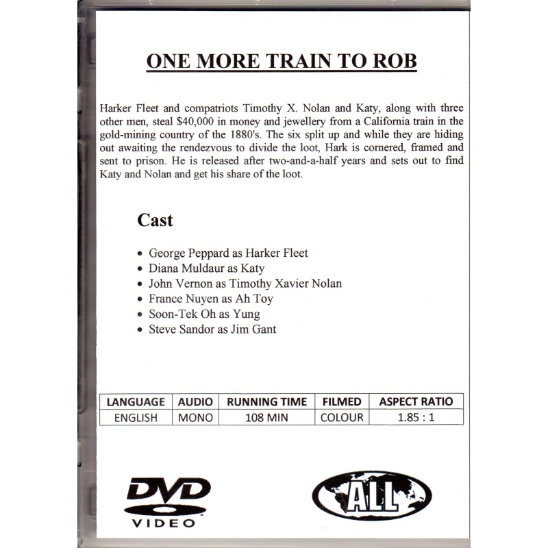 ONE MORE TRAIN TO ROB - GEORGE PAPPARD & DYNA MULDAR  ALL REGION DVD