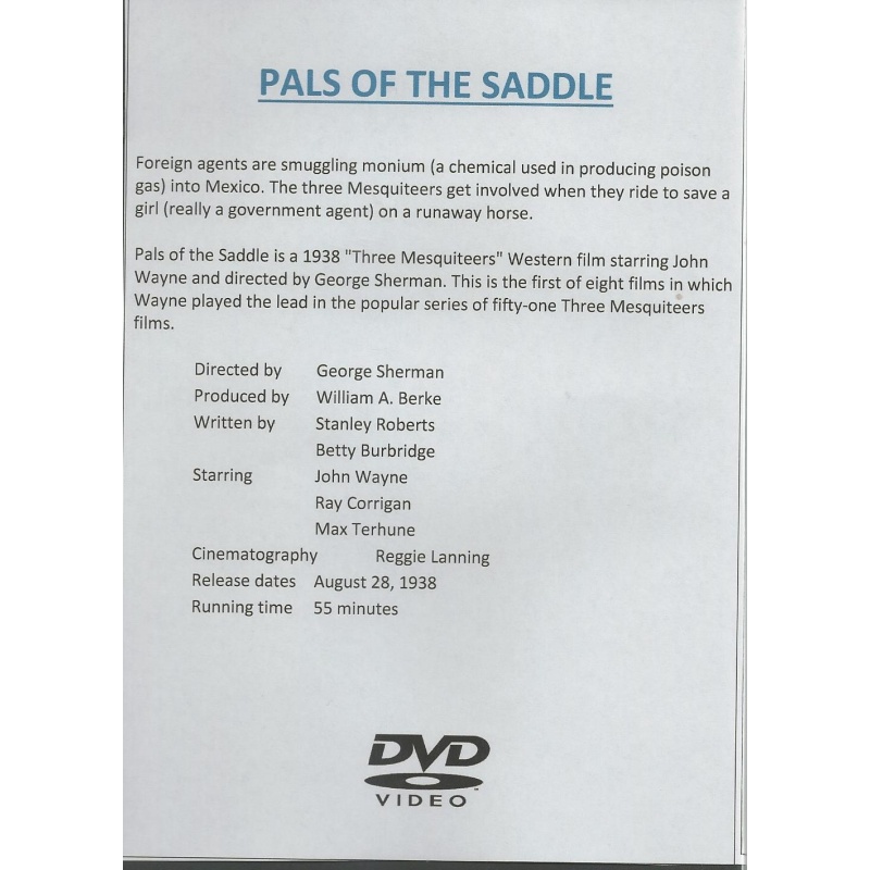 PALS OF THE SADDLE - JOHN WAYNE - ALL REGION DVD