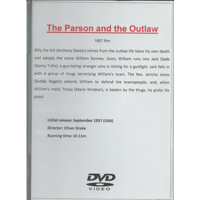 PARSON AND THE OUTLAW - ANTHONY DEXTER  ALL REGION DVD