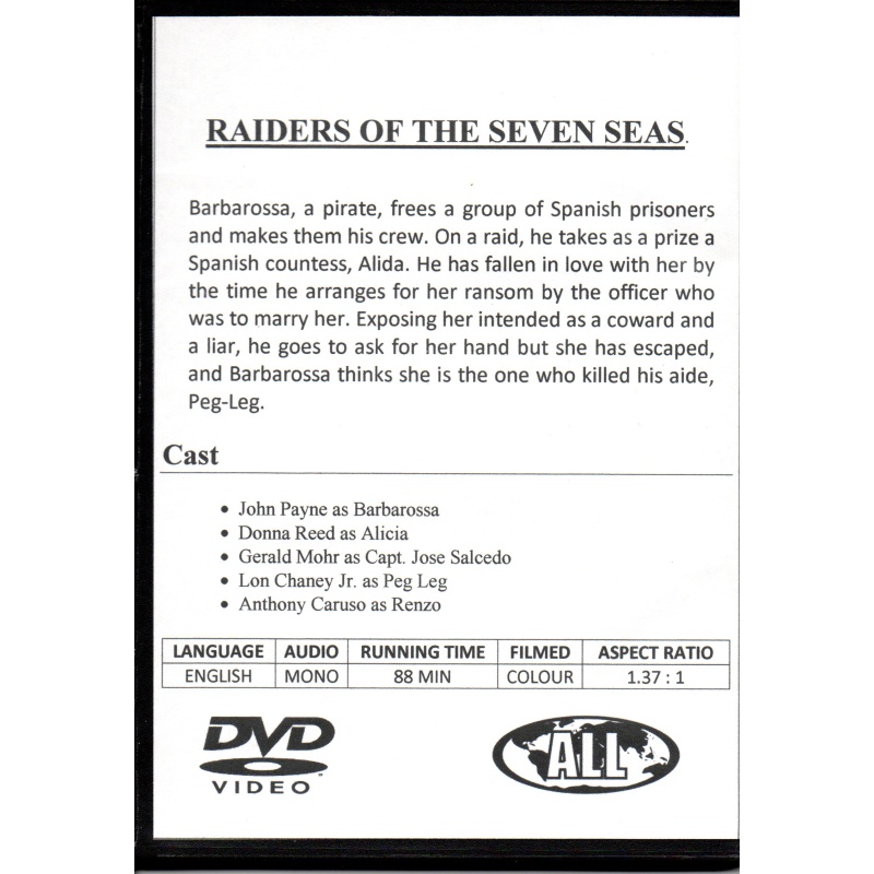 RAIDERS OF THE SEVEN SEAS - JOHN PAYNE & DONNA REED ALL REGION DVD