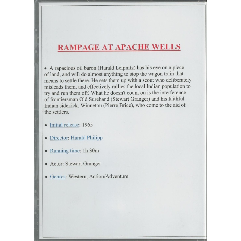 RAMPAGE AT APACHE WELLS - STEWART GRANGER ALL REGION DVD