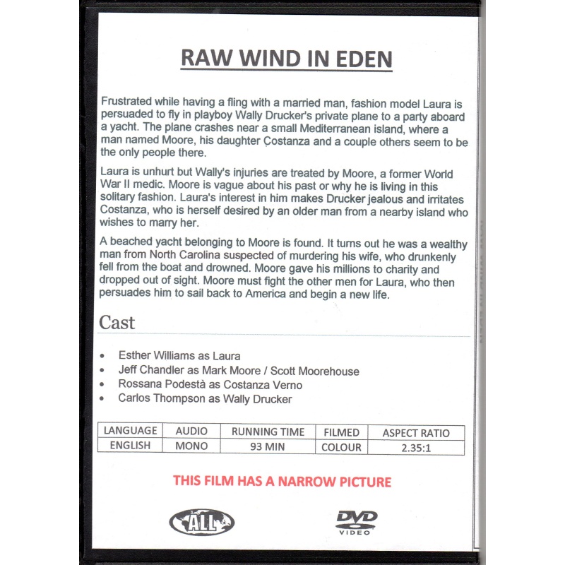 RAW WIND IN EDEN - JEFF CHANDLER & ESTER WILLIAMS ALL REGION DVD