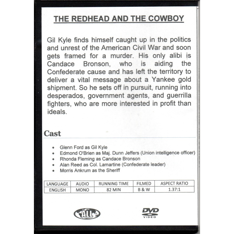 REDHEAD AND THE COWBOY - GLENN FORD - ALL REGION DVD