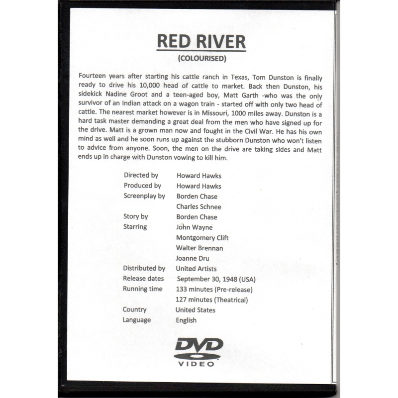 RED RIVER NEW ALL REGION DVD STARS JOHN WAYNE COLOUR