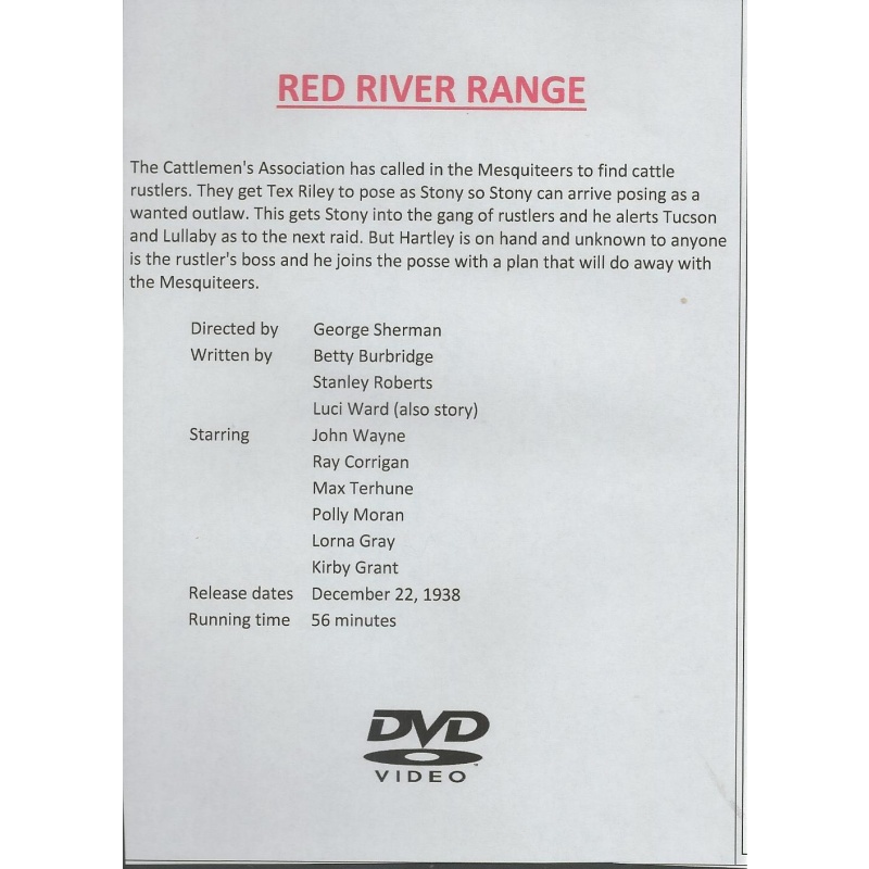 RED RIVER RANGE - JOHN WAYNE - ALL REGION DVD