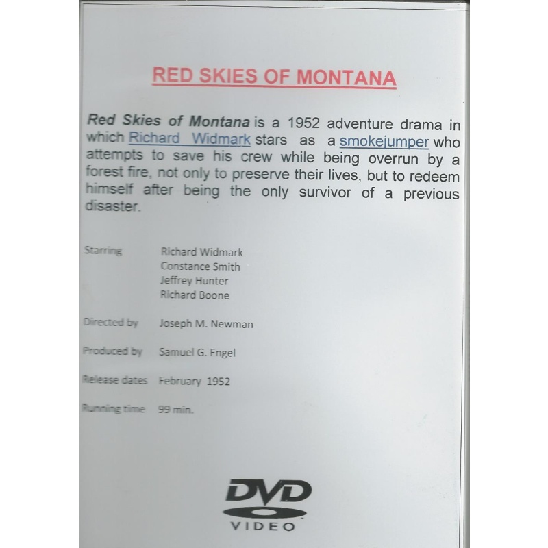 RED SKIES OF MONTANA - RICHARD WIDMARK ALL REGION DVD