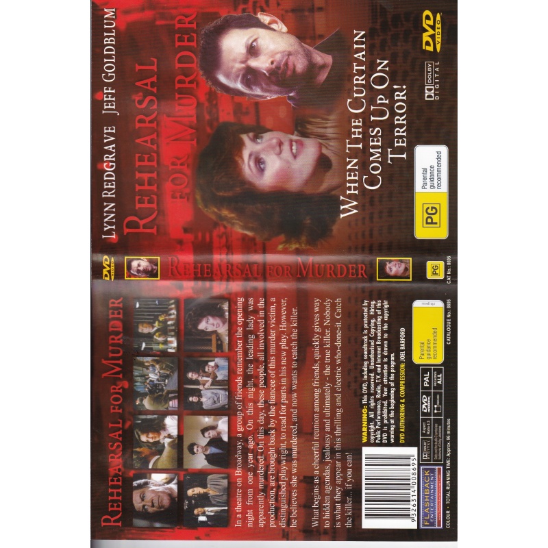 A REHEARSAL FOR MURDER STARS LYNN REDGRAVE & JEFF GOLDBLUM ALL REGION DVD