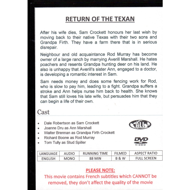 RETURN OF THE FRONTIERMEN - GORDON MACRAE ALL REGION DVD