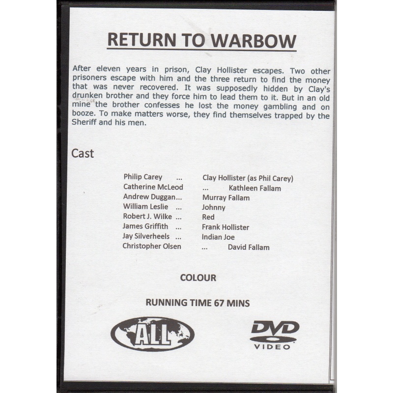 RETURN TO WARBOW - PHIL CAREY ALL REGION DVD