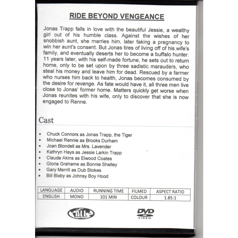 RIDE  BEYOND VENGEANCE - CHUCK CONNORS & BILL BIXBY ALL REGION DVD