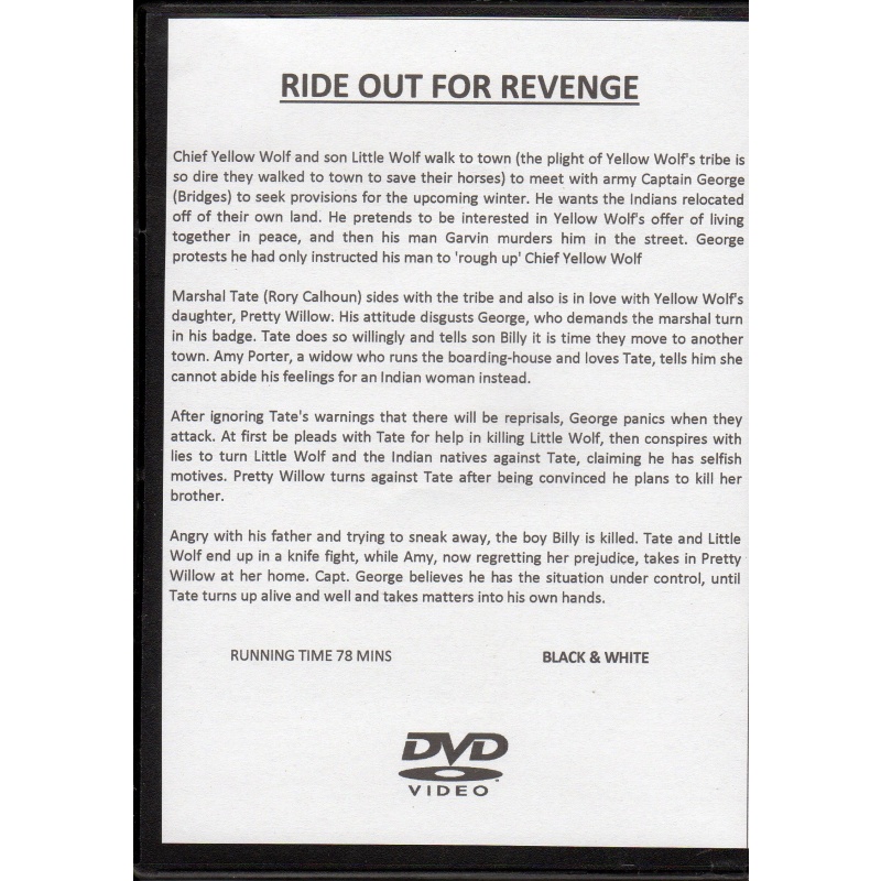 RIDE OUT FOR REVENGE - RORY CALHOUN ALL REGION DVD