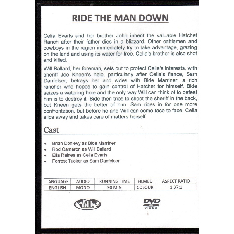 RIDE THE MAN DOWN - ROD CAMERON & FORREST TUCKER ALL REGION DVD
