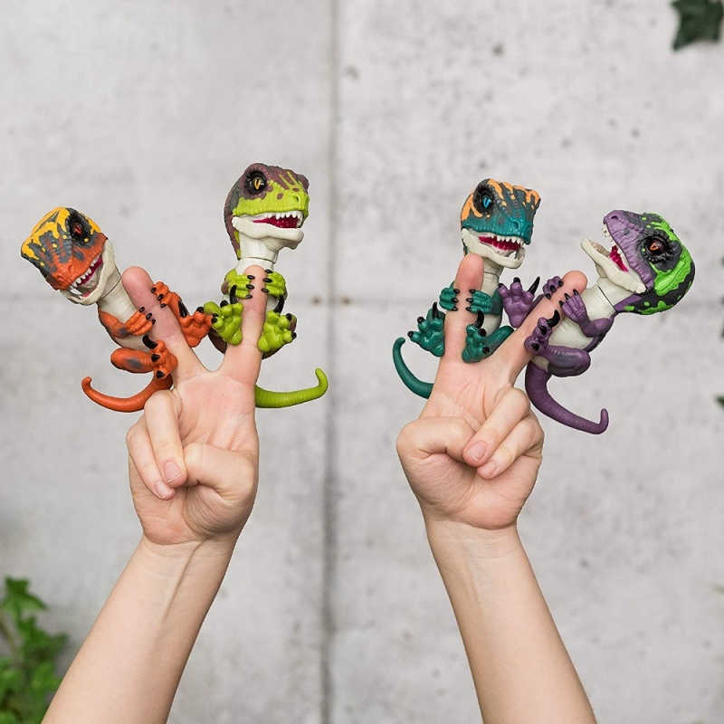 Fingertip Dinosaur Electronic Pet Interactive Toy Domesticated Raptor Bruce Finger Dinosaur Kids Xmas Gift Toys for Children