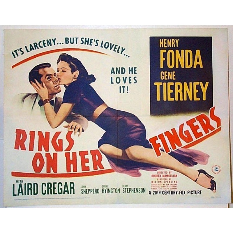 Rings On Her Fingers 1942. Gene Tierney, Henry Fonda, Laird Cregar, Spring Byington