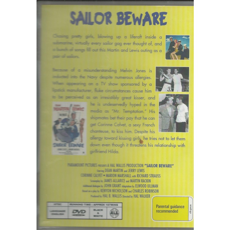 SAILOR BEWARE - JERRY LEWIS & DEAN MARTIN ALL REGION DVD