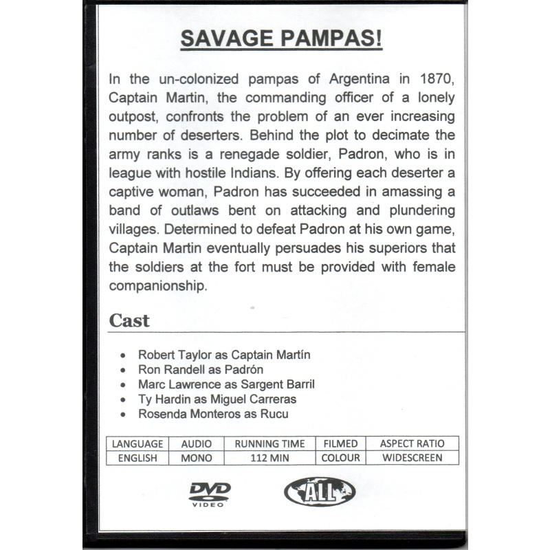 SAVAGE PAMPAS - ROBERT TAYLOR -  ALL REGION DVD