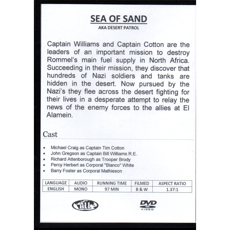 SEA OF SAND - RICHARD ATTENBOROUGH  ALL REGION DVD
