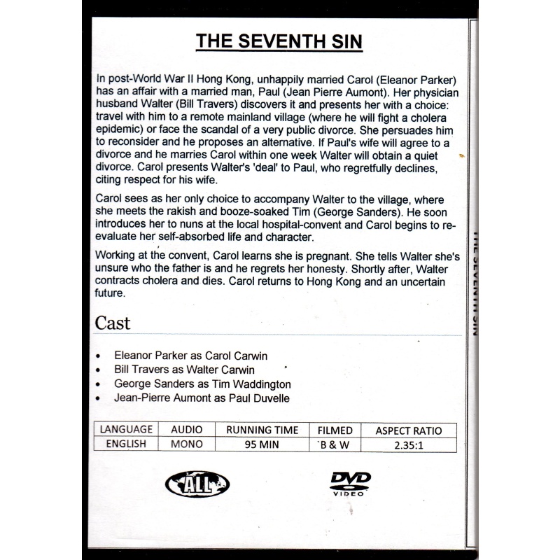 SEVENTH SIN - ELEANOR PARKER ALL REGION DVD