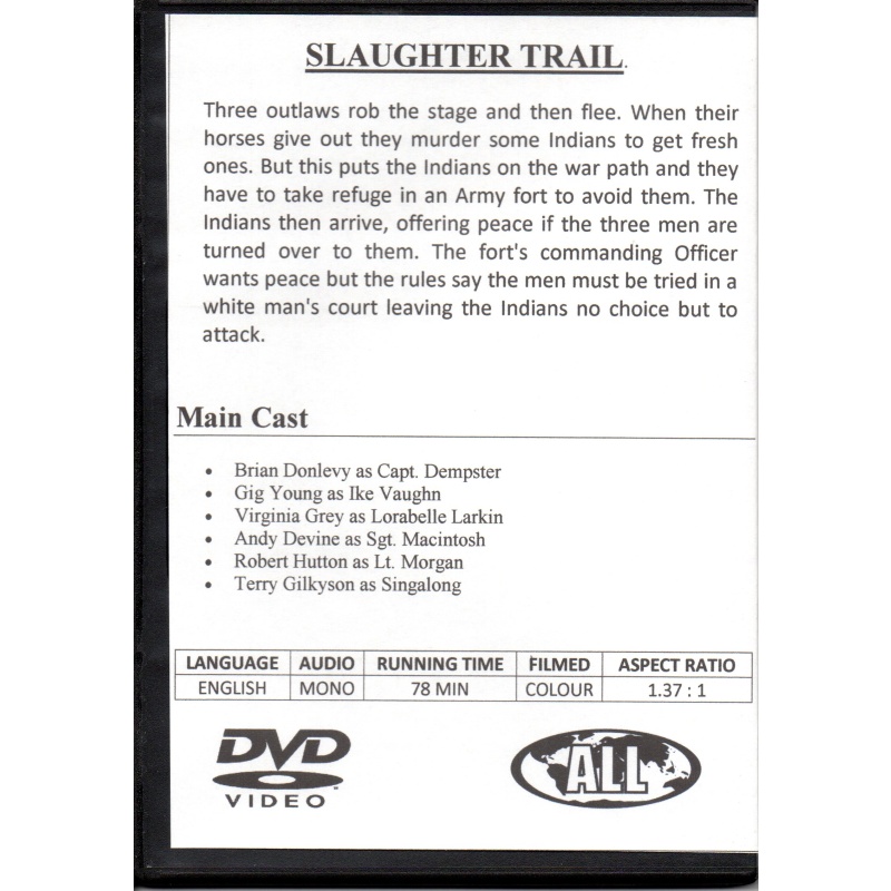 SLAUGHTER TRAIL - BRIAN DONLEVY -  ALL REGION DVD