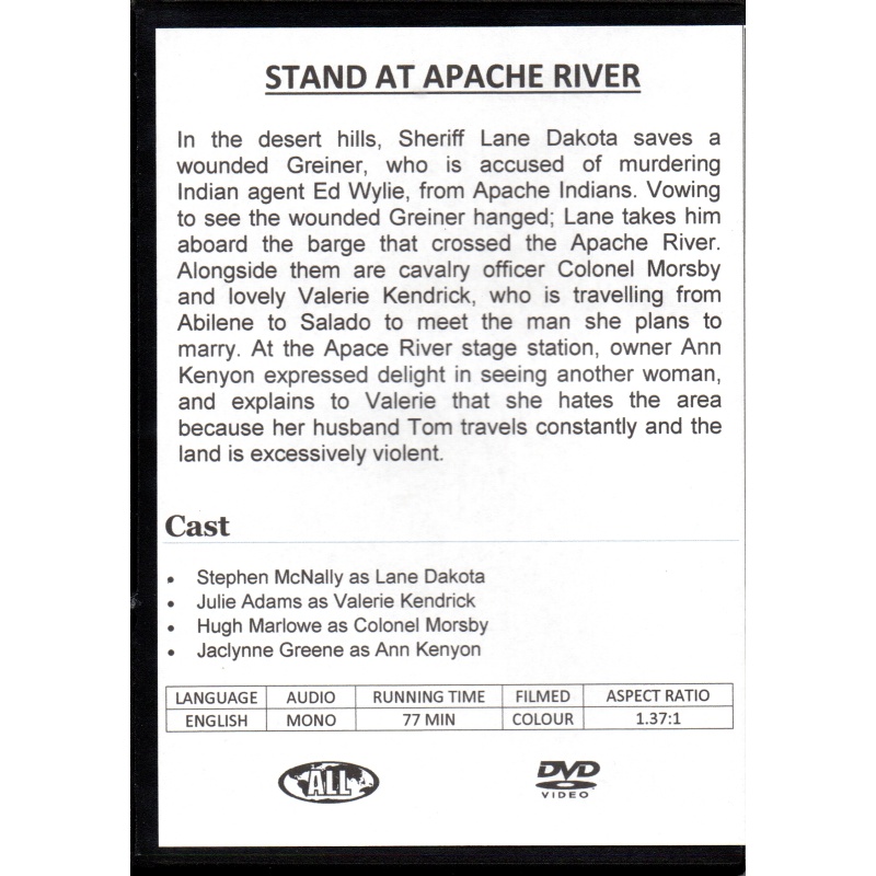 STAND AT APACHE RIVER - STARRING STEPHEN McNALLY ALL REGION DVD