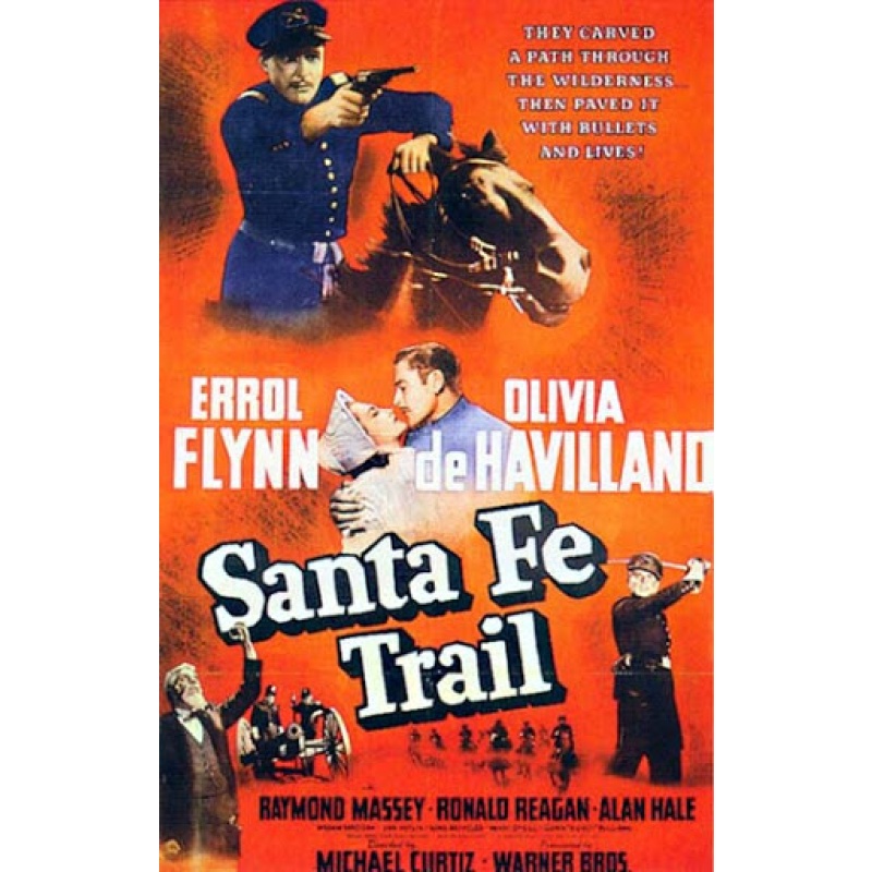 Santa Fe Trail (1940) Errol Flynn, Olivia de Havilland, Raymond Massey B/W