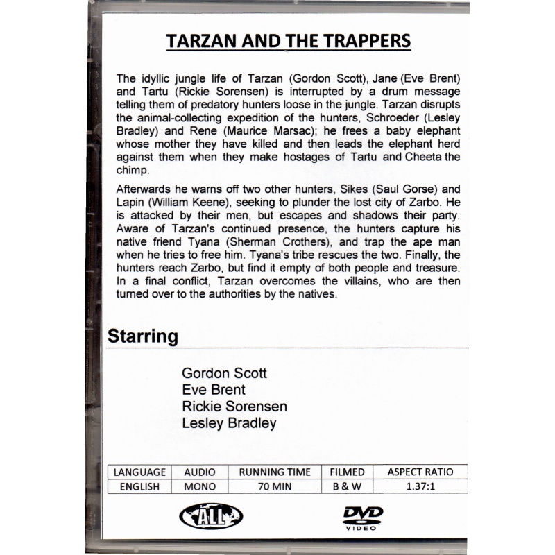 TARZAN AND THE TRAPPERS - GORDON SCOTT NEW ALL REGION DVD