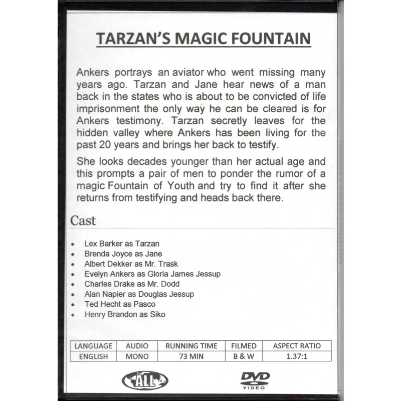 TARZAN'S MAGIC FOUNTAIN - LEX BARKER NEW ALL REGION DVD