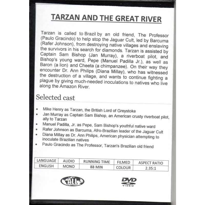 TARZAN AND THE GREAT RIVER - MIKE HENRY  NEW ALL REGION DVD