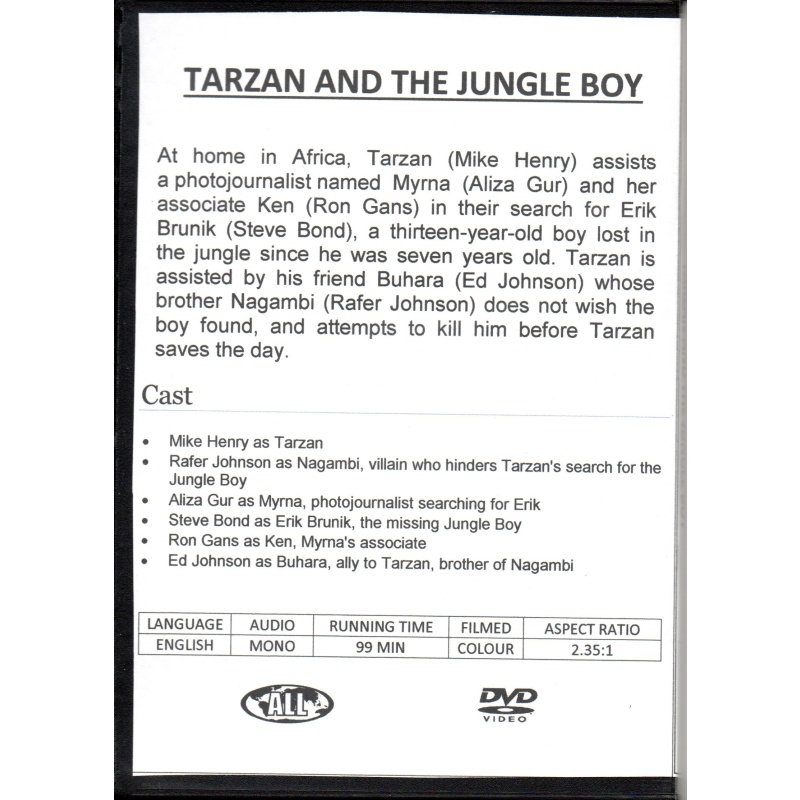 TARZAN AND THE JUNGLE BOY - MIKE HENRY  NEW ALL REGION DVD